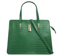 Henkeltasche CLUTY, Damen, Gr. B/H/T: 36cm x 28cm x 8cm onesize, grün, Leder, Reptilienprägung, Taschen, echt Leder, Made in Italy (34597516-0) grün