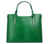 Henkeltasche CLUTY, Damen, Gr. B/H/T: 37cm x 29cm x 16cm onesize, grün, Leder, Reptilienprägung, Taschen, echt Leder, Made in Italy (44636224-0) grün