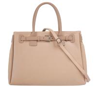Henkeltasche CLUTY, Damen, Gr. B/H/T: 40cm x 28cm x 10cm onesize, beige (natur), Leder, leicht glänzend, unifarben, Taschen, echt Leder, Made in Italy (37565409-0) natur