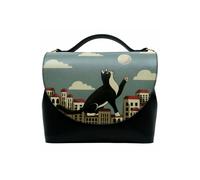 Henkeltasche DOGO "Handy Umhängetasche Over The Moon Schultertasche", Damen, Gr. B/H/T: 24cm x 12cm onesize, schwarz, Taschen, Handgefertigt (83262504-0) schwarz