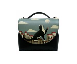 Henkeltasche DOGO "Handy Umhängetasche Over The Moon Schultertasche", Damen, Gr. B/H/T: 24cm x 12cm onesize, schwarz, Taschen, Handgefertigt (83262504-0) schwarz