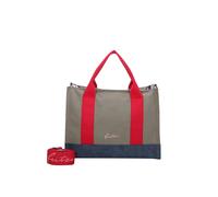 Henkeltasche FRITZI AUS PREUSSEN "Canvas Tote Bag", Damen, Gr. B/H/T: 14cm x 29,5cm x 40cm, grün (khaki, mehrfarbig), Baumwolle, unifarben, Taschen, mit verstell- und abnehmbarem Schulter-Riemen (2776