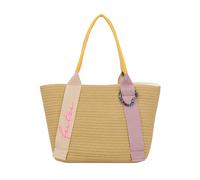 Henkeltasche FRITZI AUS PREUSSEN "Happy Summer Shopper", Damen, Gr. B/H/T: 11cm x 25cm x 37cm, beige (braun, gelb), Kunstfaser, unifarben, Taschen, mit Reißverschluss und Herz-Karabiner (33122148-0) b