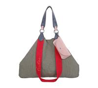 Henkeltasche FRITZI AUS PREUSSEN "Izzy", Damen, Gr. B/H/T: 16cm x 36cm x 50cm, grün (grün, rot), Baumwolle, unifarben, Taschen, aus veganen Materialien (37064958-0) grün, rot