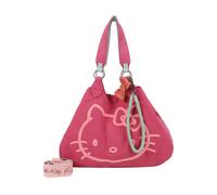 Fritzi Izzy Hello Kitty Head Flocked Canvas M Pink Cat Shopper Damen Schultertasche Handtasche Freizeit Alltag Arbeit Festival Druckknopf Canvas 34 x 45 x 16 cm - Pink