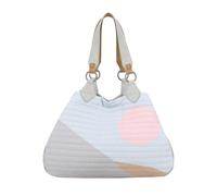 Fritzi Izzy Medium Limited Shopper Canvas Damen Handtasche Steppung Print Sommer Festival City Tasche 29 x 42 x 15 cm - Pastellrosa, Hellgrau