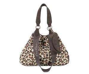 Henkeltasche FRITZI AUS PREUSSEN "Leo Camel", Damen, Gr. B/H/T: 42cm x 29cm x 15cm, braun (beige, braun), Baumwolle, Taschen, mit großem Füllvolumen (11379969-0) beige, braun