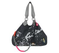 Henkeltasche FRITZI AUS PREUSSEN "Out of Space", Damen, Gr. B/H/T: 42cm x 29cm x 15cm, schwarz, Baumwolle, bedruckt, Taschen, mit coolem Sprinkle-Print (71369431-0) schwarz