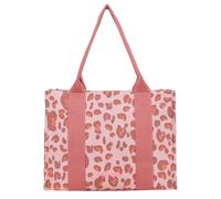 Henkeltasche FRITZI AUS PREUSSEN "Tote Shopper Leo", Damen, Gr. B/H/T: 18cm x 34cm x 44cm, rosa (pink), Baumwolle, Taschen, im exotischen Design (33699819-0) pink