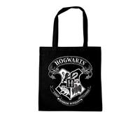 Henkeltasche LOGOSHIRT "Baumwolltasche", Damen, Gr. B/H/T: 38cm x 42cm x 42cm, schwarz-weiß (schwarz, weiß), Baumwolle, bedruckt, Taschen, mit schickem Hogwarts-Logo (96295307-0) schwarz, weiß