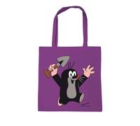 Henkeltasche LOGOSHIRT "Baumwolltasche Der kleine Maulwurf", Damen, Gr. B/H/T: 38cm x 42cm x 38cm, lila (violett), Baumwolle, bedruckt, Taschen, mit coolem Druckmotiv (14194252-0) violett