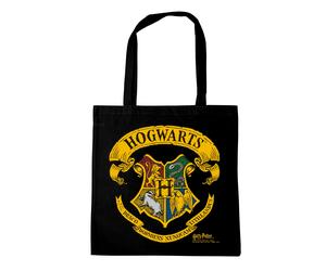 Henkeltasche LOGOSHIRT "Baumwolltasche Harry Potter Hogwarts", Damen, Gr. B/H/T: 8,6cm x 42cm x 38cm, schwarz, Baumwolle, bedruckt, Taschen, mit auffälligem Wappen-Print (78516509-0) schwarz