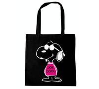 Henkeltasche LOGOSHIRT "Baumwolltasche Peanuts - Snoopy", Damen, Gr. B/H/T: 8,8cm x 42cm x 38cm, schwarz, Baumwolle, bedruckt, Taschen, mit lizenziertem Snoopy-Print (79581912-0) schwarz