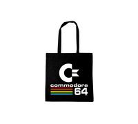 Henkeltasche LOGOSHIRT "Commodore 64 Logo", Damen, Gr. B/H/T: 38cm x 42cm x 1cm, schwarz, Baumwolle, bedruckt, Taschen, mit coolem Motiv (27372963-0) schwarz