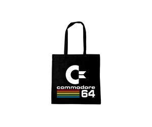 Henkeltasche LOGOSHIRT "Commodore 64 Logo", Damen, Gr. B/H/T: 38cm x 42cm x 1cm, schwarz, Baumwolle, bedruckt, Taschen, mit coolem Motiv (27372963-0) schwarz