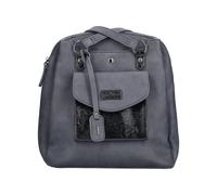 Henkeltasche RIEKER, Damen, Gr. B/H/T: 31cm x 32cm x 12cm, schwarz (dunkelblau, schwarz), Lederimitat, unifarben mit Farbeinsatz, Taschen, Damen-Tasche, Umhängetasche, auch als Rucksack tragbar (79804