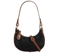 Henkeltasche SAMANTHA LOOK, Damen, Gr. B/H/T: 23cm x 18cm x 7cm onesize, schwarz, Leder, leicht glänzend, unifarben, Taschen, echt Leder, Made in Italy (69240453-0) schwarz