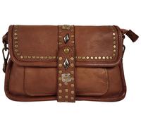 Henkeltasche SAMANTHA LOOK, Damen, Gr. B/H/T: 26cm x 16cm x 5cm onesize, braun (cognac), Leder, unifarben, Taschen, echt Leder, Made in Italy (86501738-0) cognac