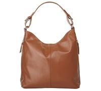 Henkeltasche SAMANTHA LOOK, Damen, Gr. B/H/T: 30cm x 30cm x 12cm onesize, braun (cognac), Leder, glänzend, Taschen, echt Leder, Made in Italy (95963245-0) cognac