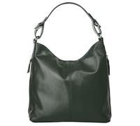 Henkeltasche SAMANTHA LOOK, Damen, Gr. B/H/T: 30cm x 30cm x 12cm onesize, grün (dunkelgrün), Leder, glänzend, Taschen, echt Leder, Made in Italy (72581555-0) dunkelgrün