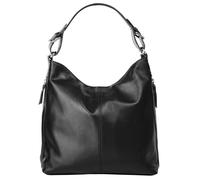 Henkeltasche SAMANTHA LOOK, Damen, Gr. B/H/T: 30cm x 30cm x 12cm onesize, schwarz, Leder, glänzend, Taschen, echt Leder, Made in Italy (615213-0) schwarz