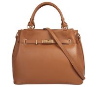 Henkeltasche SAMANTHA LOOK, Damen, Gr. B/H/T: 34cm x 27cm x 17cm onesize, braun (cognac), Leder, leicht glänzend, unifarben, Taschen, echt Leder, Made in Italy, geräumige Henkeltasche mit Smartphonefa