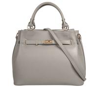 Henkeltasche SAMANTHA LOOK, Damen, Gr. B/H/T: 34cm x 27cm x 17cm onesize, grau, Leder, leicht glänzend, unifarben, Taschen, echt Leder, Made in Italy, geräumige Henkeltasche mit Smartphonefach (132047