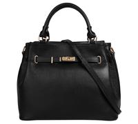 Henkeltasche SAMANTHA LOOK, Damen, Gr. B/H/T: 34cm x 27cm x 17cm onesize, schwarz, Leder, leicht glänzend, unifarben, Taschen, echt Leder, Made in Italy, geräumige Henkeltasche mit Smartphonefach (375
