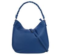 Henkeltasche SAMANTHA LOOK, Damen, Gr. B/H/T: 34cm x 31cm x 10cm onesize, blau, Leder, leicht glänzend, unifarben, Taschen, echt Leder, Made in Italy (33957106-0) blau