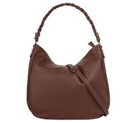 Henkeltasche SAMANTHA LOOK, Damen, Gr. B/H/T: 34cm x 31cm x 10cm onesize, braun, Leder, leicht glänzend, unifarben, Taschen, echt Leder, Made in Italy (29063654-0) braun