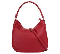 Henkeltasche SAMANTHA LOOK, Damen, Gr. B/H/T: 34cm x 31cm x 10cm onesize, rot, Leder, leicht glänzend, unifarben, Taschen, echt Leder, Made in Italy (92262624-0) rot