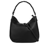 Henkeltasche SAMANTHA LOOK, Damen, Gr. B/H/T: 34cm x 31cm x 10cm onesize, schwarz, Leder, leicht glänzend, unifarben, Taschen, echt Leder, Made in Italy (84653105-0) schwarz