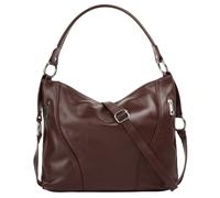 Henkeltasche SAMANTHA LOOK, Damen, Gr. B/H/T: 36cm x 25cm x 9cm onesize, braun, Leder, glänzend, Taschen, echt Leder, Made in Italy (48207430-0) braun