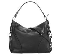 Henkeltasche SAMANTHA LOOK, Damen, Gr. B/H/T: 36cm x 25cm x 9cm onesize, schwarz, Leder, glänzend, Taschen, echt Leder, Made in Italy (303255-0) schwarz
