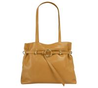Henkeltasche SAMANTHA LOOK, Damen, Gr. B/H/T: 36cm x 26cm x 15cm onesize, gelb, Leder, leicht glänzend, unifarben, Taschen, echt Leder, Made in Italy (95323320-0) gelb