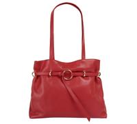 Henkeltasche SAMANTHA LOOK, Damen, Gr. B/H/T: 36cm x 26cm x 15cm onesize, rot, Leder, leicht glänzend, unifarben, Taschen, echt Leder, Made in Italy (49224522-0) rot