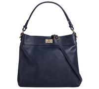 Henkeltasche SAMANTHA LOOK, Damen, Gr. B/H/T: 40cm x 28cm x 11cm onesize, blau, Leder, leicht glänzend, unifarben, Taschen, echt Leder, Made in Italy (41727559-0) blau