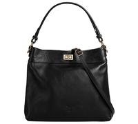 Henkeltasche SAMANTHA LOOK, Damen, Gr. B/H/T: 40cm x 28cm x 11cm onesize, schwarz, Leder, leicht glänzend, unifarben, Taschen, echt Leder, Made in Italy (13999065-0) schwarz