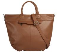 Henkeltasche SAMANTHA LOOK, Damen, Gr. B/H/T: 43cm x 29cm x 11cm onesize, braun (cognac), Leder, leicht glänzend, unifarben, Taschen, echt Leder, Made in Italy (50450133-0) cognac
