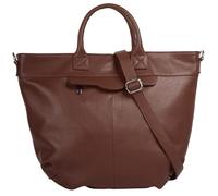 Henkeltasche SAMANTHA LOOK, Damen, Gr. B/H/T: 43cm x 29cm x 11cm onesize, braun, Leder, leicht glänzend, unifarben, Taschen, echt Leder, Made in Italy (73281307-0) braun