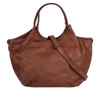 Henkeltasche SAMANTHA LOOK, Damen, Gr. B/H/T: 44cm x 31cm x 13cm onesize, braun (cognac), Leder, leicht glänzend, unifarben, Taschen, echt Leder, Made in Italy (90568224-0) cognac