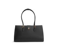 Henkeltasche TOMMY HILFIGER "TH GRACE SATCHEL", Damen, Gr. B/H/T: 42cm x 24cm x 15cm, schwarz, Lederimitat, Taschen, Damen Handtasche, Tragetasche, Abendtasche mit goldfarbenen Details (45337967-0) sc