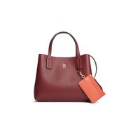 Henkeltasche TOMMY HILFIGER "TH ICON MINI SATCHEL", Damen, Gr. B/H/T: 28cm x 22,5cm x 12,5cm, braun, Lederimitat, Taschen, Damen Tragetaschem Umhängetasche mit abnehmbarem RV-Täschchen (46911527-0) br