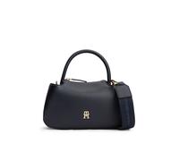 Henkeltasche TOMMY HILFIGER "TH LOGOTAPE MINI SATCHEL", Damen, Gr. B/H/T: 25cm x 13cm x 10cm, dunkelblau, Lederimitat, Taschen, Damen Handtasche, Umhängetasche mit goldfarbenen Details (78422811-0) du