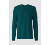 Henley-Longsleeve mit Flammgarnstruktur und Ärmeltasche M grün 2169275.7953.M