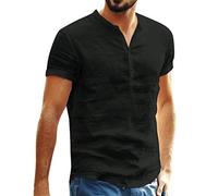 Henley Shirt Herren Langarm, Slim-fit Langarmshirt, Freizeit T-Shirt aus Baumwolle mit Kurzen/Langen Ärmeln,Schlanke Passform Geripptes Hemd