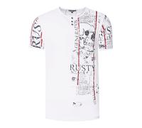 Henley T-Shirt mit Knopfleiste und Seitlichen Front Prints S