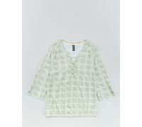 Henleyshirt 3/4 Arm - mit Modal, oliv gemustert, Größe 34, Jeans Fritz