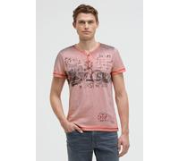 Henleyshirt CAMP DAVID, Herren, Gr. 3XL, old peach, Single Jersey, Material: 100% Baumwolle, bedruckt, regular fit normal, V-Ausschnitt, eingesetzt gerader Abschluss, Shirts, mit offener Kante am Auss