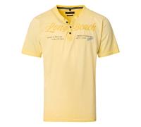 Henleyshirt CASAMODA "CASAMODA Henley Print", Herren, Gr. L, gelb, 100% Baumwolle, Shirts (52326161-L) gelb